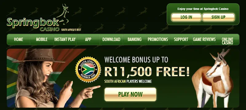 Springbok Welcome bonus Screenshot
